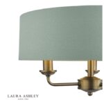 Laura Ashley Sorrento 3lt Shadelier Matt Antique Brass & Green With Shade - Image 3