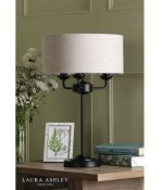 Laura Ashley Sorrento 3lt Table Lamp Matt Black & Natural With Shade - Image 3