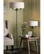 Laura Ashley Sorrento 3lt Table Lamp Matt Black & Natural With Shade - Image 4