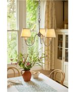 Laura Ashley Westbourne 3lt Armed Pendant Polished Pewter With Shade - Image 3