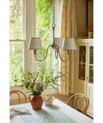 Laura Ashley Westbourne 3lt Armed Pendant Polished Pewter With Shade - Image 4