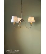 Laura Ashley Westbourne 3lt Armed Pendant Polished Pewter With Shade - Image 5
