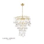 Laura Ashley Willow 4lt Pendant Satin Champagne & Crystal