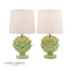 Laura Ashley Artichoke Twin Pack Table Lamp Green With Shade