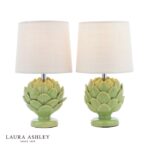 Laura Ashley Artichoke Twin Pack Table Lamp Green With Shade