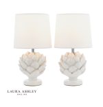 Laura Ashley Artichoke Twin Pack Table Lamp White With Shade