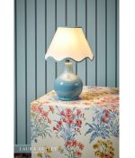 Laura Ashley Bramhope Table Lamp Blue Ceramic With Shade - Image 4