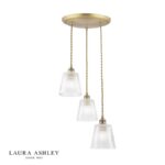 Laura Ashley Callaghan 3lt Pendant Antique Brass & Glass