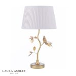 Laura Ashley Egelton Table Lamp Aged Brass & Taupe With Shade