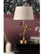 Laura Ashley Egelton Table Lamp Aged Brass & Taupe With Shade - Image 3