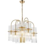 Eniola 9lt Pendant Natural Brass & Glass