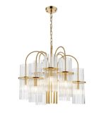Eniola 9lt Pendant Natural Brass & Glass