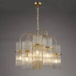 Eniola 9lt Pendant Natural Brass & Glass - Image 5