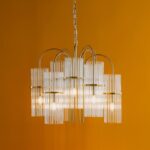 Eniola 9lt Pendant Natural Brass & Glass - Image 6
