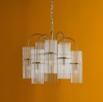 Eniola 9lt Pendant Natural Brass & Glass - Image 7