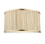 Fenella 2lt Wall Light Gold Leaf & Seagrass