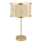 Fenella Table Lamp Gold Leaf With Seagrass Shade - Image 6