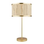 Fenella Table Lamp Gold Leaf With Seagrass Shade