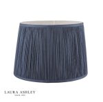 Laura Ashley Hemsley Pleated Silk Empire Drum Shade Blue 35cm/14 Inch - Image 2