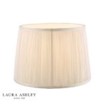Laura Ashley Hemsley Pleated Silk Empire Drum Shade Cream 35cm/14 Inch
