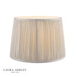 Laura Ashley Hemsley Pleated Silk Empire Drum Shade Silver 35cm/14 Inch