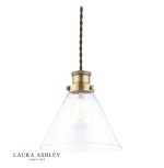 Laura Ashley Isaac Easy Fit Pendant Antique Brass & Glass