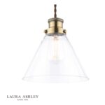 Laura Ashley Isaac Easy Fit Pendant Antique Brass & Glass - Image 2