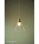 Laura Ashley Isaac Easy Fit Pendant Antique Brass & Glass - Image 5