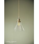 Laura Ashley Isaac Easy Fit Pendant Antique Brass & Glass - Image 4