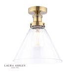 Laura Ashley Isaac Semi-Flush Antique Brass & Glass