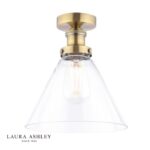 Laura Ashley Isaac Semi-Flush Antique Brass & Glass