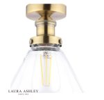 Laura Ashley Isaac Semi-Flush Antique Brass & Glass - Image 2