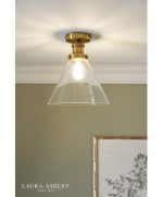 Laura Ashley Isaac Semi-Flush Antique Brass & Glass - Image 4