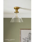 Laura Ashley Isaac Semi-Flush Antique Brass & Glass - Image 5