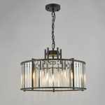 Kiran 5lt Pendant Satin Black & Crystal - Image 4