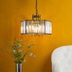 Kiran 5lt Pendant Satin Black & Crystal - Image 7