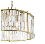 Kiran 5lt Pendant Natural Brass & Crystal - Image 2