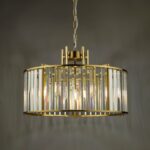 Kiran 5lt Pendant Natural Brass & Crystal - Image 4