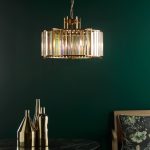 Kiran 5lt Pendant Natural Brass & Crystal - Image 5