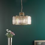Kiran 5lt Pendant Natural Brass & Crystal - Image 6