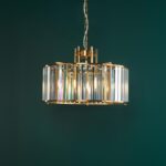 Kiran 5lt Pendant Natural Brass & Crystal - Image 7