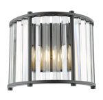 Kiran 2lt Wall Light Satin Black & Crystal - Image 4