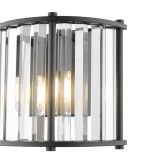 Kiran 2lt Wall Light Satin Black & Crystal - Image 2