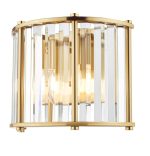 Kiran 2lt Wall Light Natural Brass & Crystal
