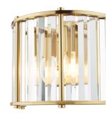 Kiran 2lt Wall Light Natural Brass & Crystal - Image 2