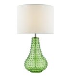 Kristina Table Lamp Green Glass With Shade