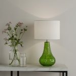 Kristina Table Lamp Green Glass With Shade - Image 6