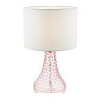 Kristina Table Lamp Pink Glass With Shade - Image 2