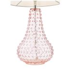 Kristina Table Lamp Pink Glass With Shade - Image 3