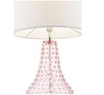 Kristina Table Lamp Pink Glass With Shade - Image 4